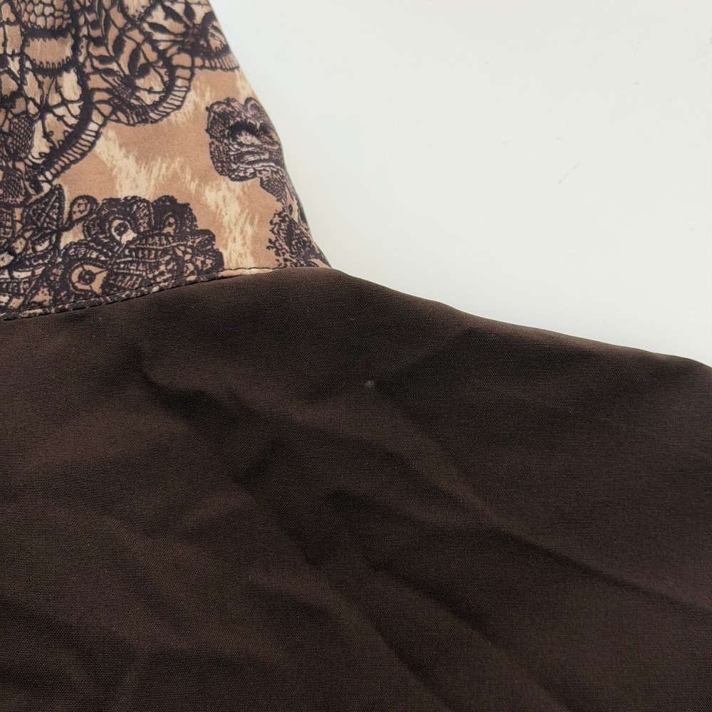 Zenergy by Chicos Size 1 Brown Lace Animal Print Zip Up Jacket Womens Medium - Picture 10 of 12